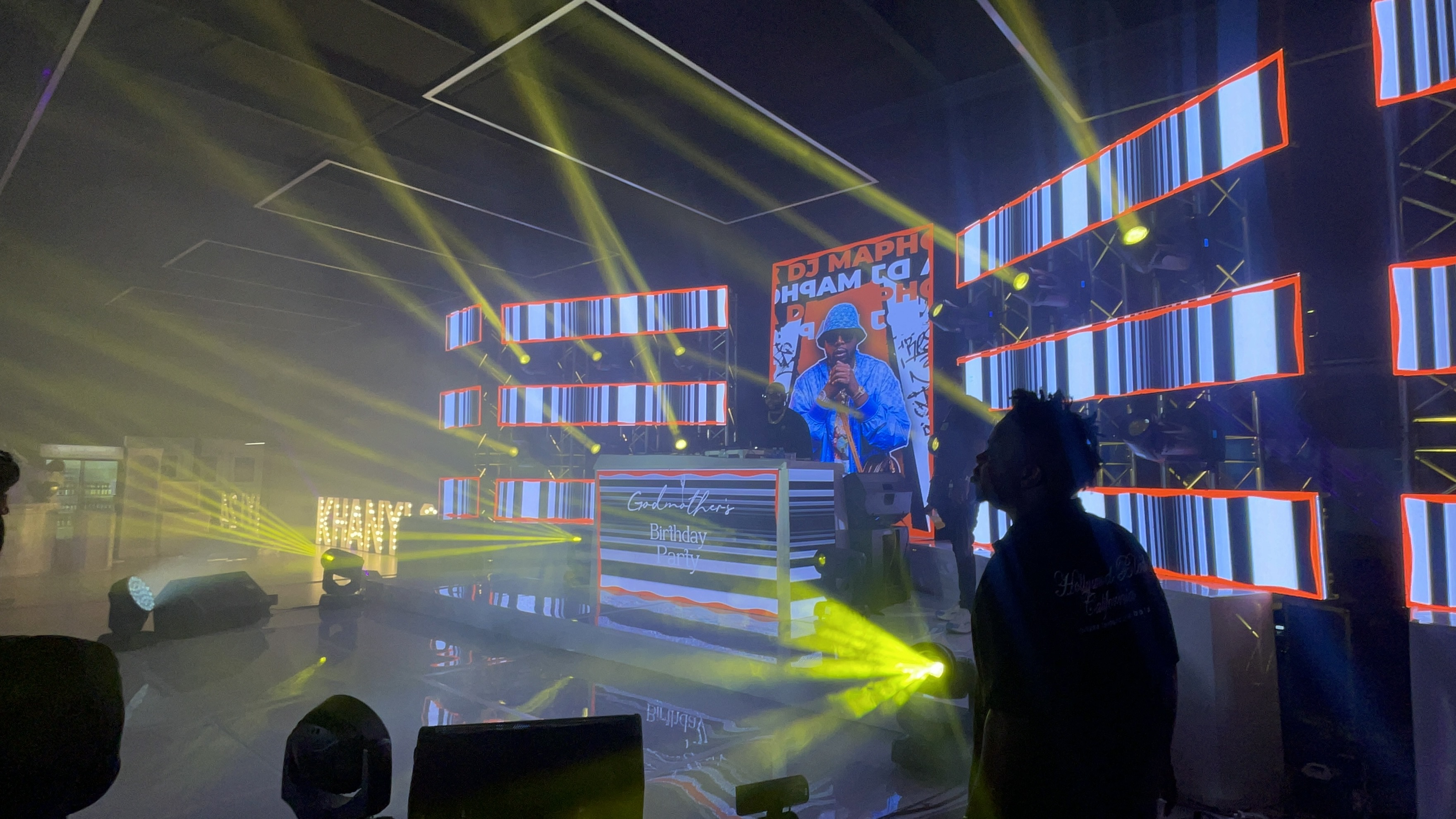 Music festival stage lighting and LED screen visuals