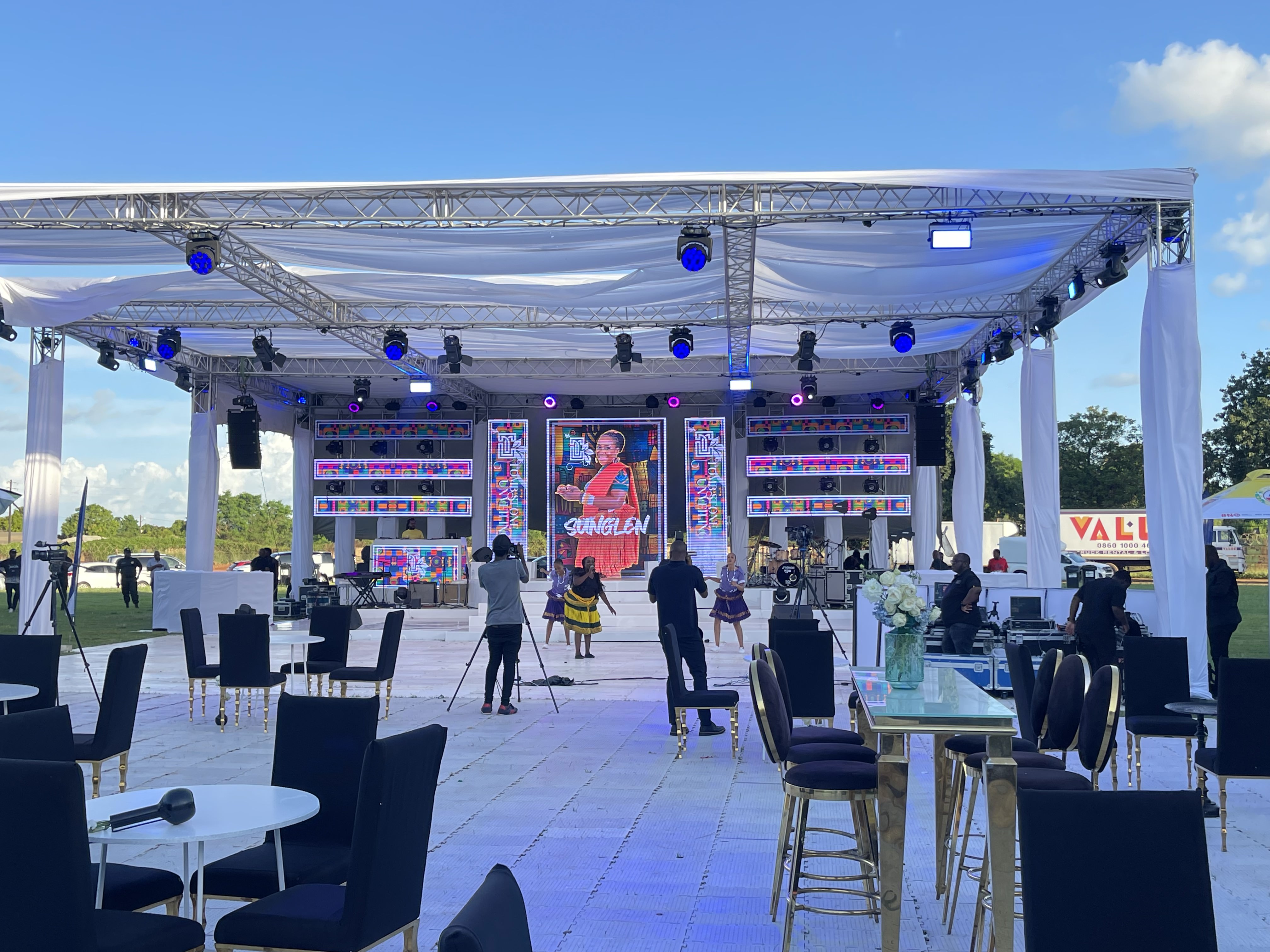 Live DJ performance with synchronized LED effects